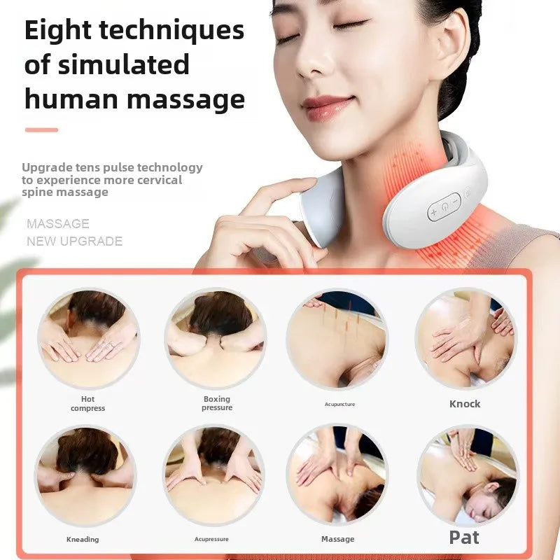 Portable Neck Electric Pulse Massager with Heat