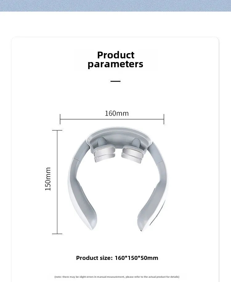 Portable Neck Electric Pulse Massager with Heat